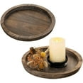 thumbnail image 2 of 2 Piezas Soporte de Velas de Bandeja de Madera RúStica - PequeñO Bandeja de Vela de Pilar Madera para Mesa de Comedor de Granja, 2 of 7