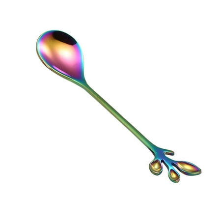 

Creative Gold set Long Stirring Spoons Iced Tea Leaf Handle Cocktail Spoons Kitchen，Dining & Bar