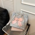 thumbnail image 1 of Bolso de hombro con lazos para mujer, bolso de mano informal versátil, bolso cruzado Simple y espacioso, bolso de viaje de moda, 1 of 6