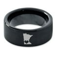 thumbnail image 2 of Tungsten Minnesota North Star State Heart Band Ring 9mm Men Women Comfort Fit Black Flat Cut Brushed Polished, 2 of 4