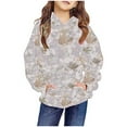 thumbnail image 3 of SGFCWSX Kids Oversized Hoodie Girls Lightweight Sweatshirt with Pockets Soft Leaf Print Top Purple Size 5 Years, 3 of 8