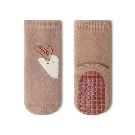 

Xmarks Toddlers No Slip Socks - Cartoon Baby Little Girls Boys Socks with Grips Crew Length Slipper Socks All Weather