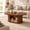 Brown, variant on Lacoo Extendable Oval Coffee Table with Storage, Fluted Base with Cubby for Living Room, Den, Brown