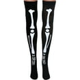 thumbnail image 5 of Skeleteen Skeleton Thigh High Socks - Goth Costume Bone Over The Knee High Sock Anatomical Skeletal Spooky Tight Stockings - 1 Pair, 5 of 7