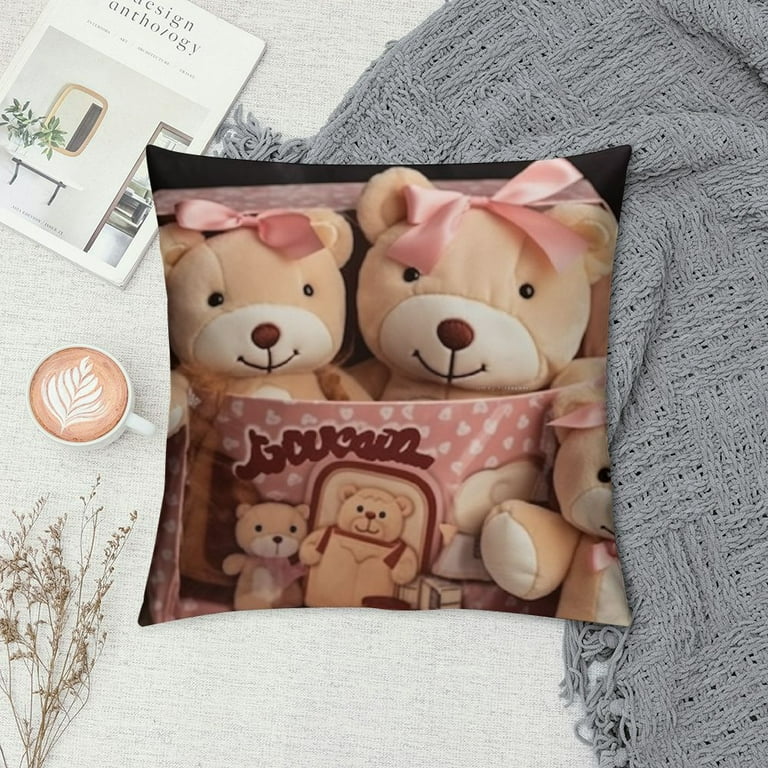 Cute Bag of Chocolate Bear Plush Toy Soft Throw Pillow Stuffed