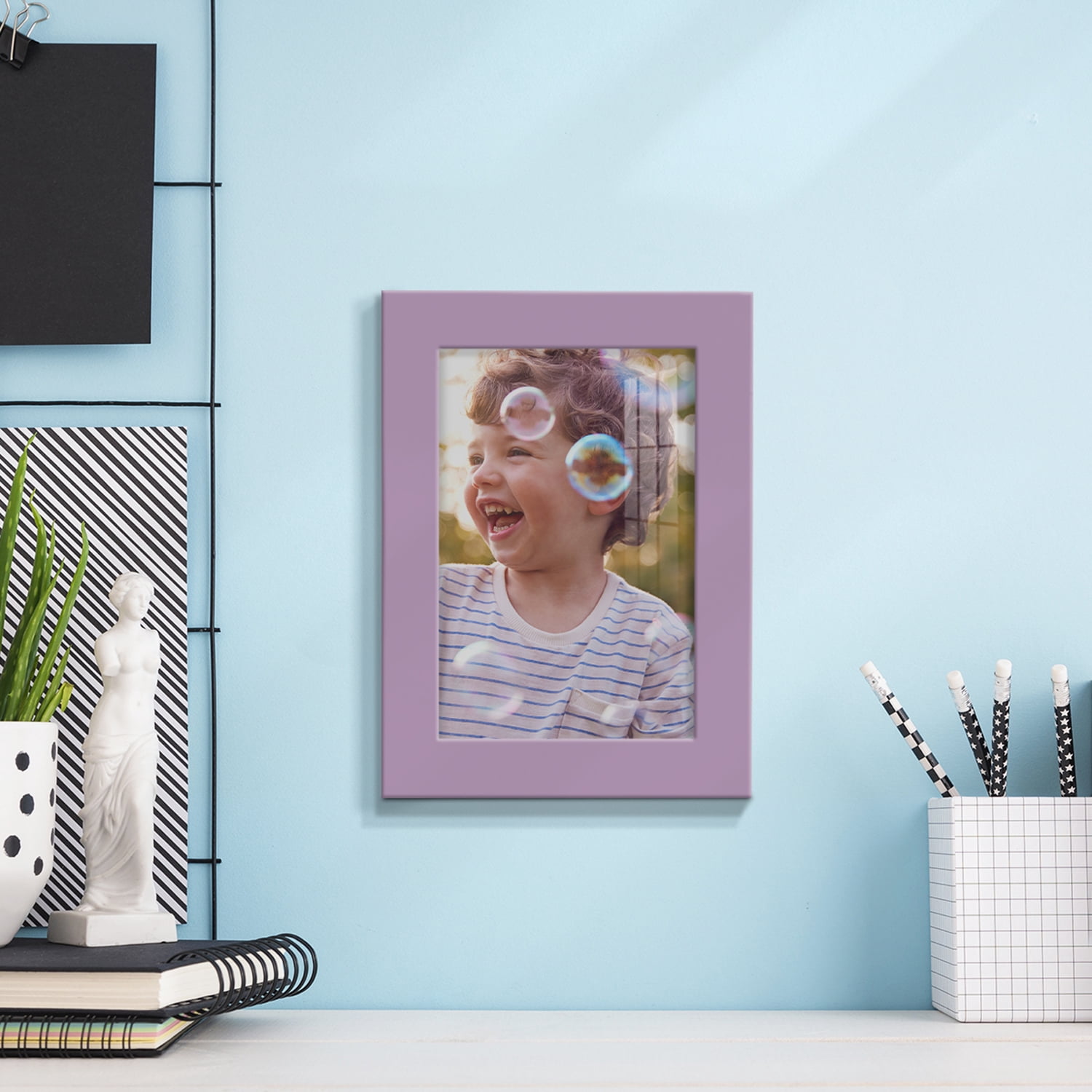 Modern 5 in. x 7 in. Violet Picture Frame (Set of 2)