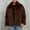 Coffee, variant on Dxzfnsa Mens Faux Fur Jackets Men's Fluffy Furry Solid Color Coats Lapel Collar Long Sleeve Outerwear Winter Warm Cardigans