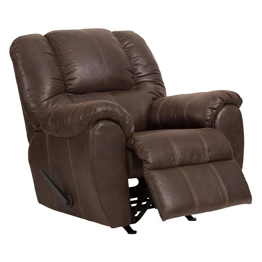 Ashley Furniture Signature Design Jumbo Stitching McGann Rocker Recliner, Walnut