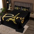 thumbnail image 2 of Erosebridal Golden Eiffel Tower Coverlet Set King,Romatic Glitter Bedding Set,Valentine'S Day Decorative,Breathable,3 Pieces, 2 of 5