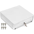 thumbnail image 2 of Volcora Cash Register Drawer for (POS) Point of Sale System with Round Corner 13", Removable Coin Tray, 4 Bill/5 Coin, 24V, RJ11/RJ12 Key-Lock, Media Slot,Cash Till for Businesses, White, 2 of 4