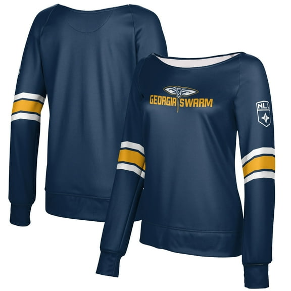 Women's Epoch Lacrosse Navy Georgia Swarm Boat Neck Pullover Sweatshirt