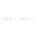 thumbnail image 1 of Minnieouse Gafas de lectura de medio marco para hombre, lentes lisos, a la moda, de doble viga, para miopía, para interiores Oro rosa 2piezas, 1 of 6