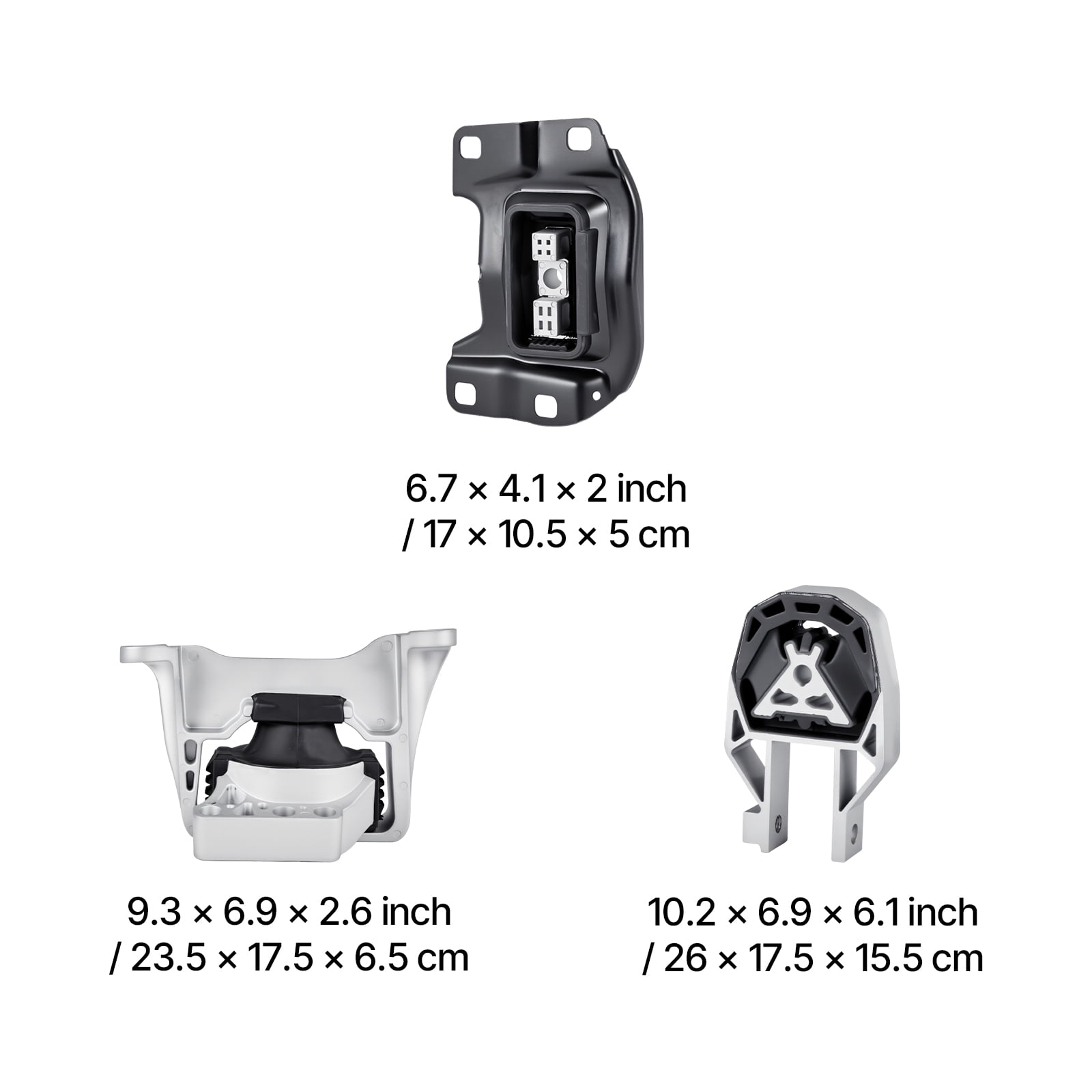 KFFKFF Engine and Transmission Motor Mount Kit Replacement, Set of 3, Compatible with 2013–2019 Ford Escape 2.0L L4, Replace OE# A5612, A5631, A5520, Provides Stable Support
