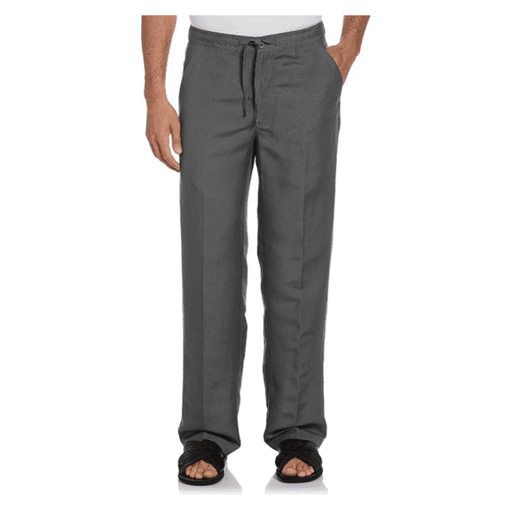 Cubavera Men's Drawstring Linen-Blend Pant with Gray Elastic Waistband,S/30L