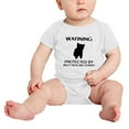 thumbnail image 2 of Warning: Protected by A West Highland Terrier Dog Funny Baby Bodysuits (White,18-24 Months), 2 of 5