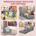 thumbnail image 5 of YINIX Flip-Out Chair 2-in-1 Convertible Sofa to Lounger, Kids Couch Bed with Pocket for Toddler Girls Boys, Gray, 5 of 9
