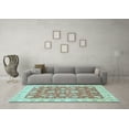 thumbnail image 3 of Ahgly Company Indoor Rectangle Abstract Light Blue Modern Area Rugs, 7' x 10', 3 of 4