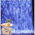 thumbnail image 5 of LINLIN 300 LED Curtain Lights, USB & Battery Operated Window Icicle Lights, 3m x 3m 8 Modes Remote Control Window Curtain Fairy Lights for Outdoor Indoor Garden Decoration, 5 of 9
