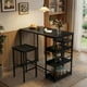 thumbnail image 4 of Yeshouse Juego de mesa de comedor de 91 cm de altura para 2 personas con taburetes y estantes de almacenamiento. Mesa de cocina compacta para espacios pequeños, apartamentos y estudios, 4 of 7