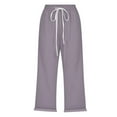 thumbnail image 4 of WILLBEST Pantalones Casuales de Mujer, Cintura Alta, Cordón Ajustable, Cómodos, Suaves, para Playa, Vacaciones, elegantes, Capri. Chica, 4 of 4