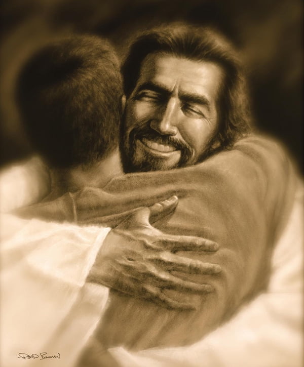 Home 11"x14" Jesus Chris Home Hug by David Bowman Spiritual Religious Christian Fine Art