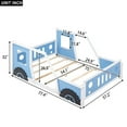 thumbnail image 4 of [Luckynote]Full Size Classic Car-Shaped Platform Bed with Wheels,Blue, 4 of 10