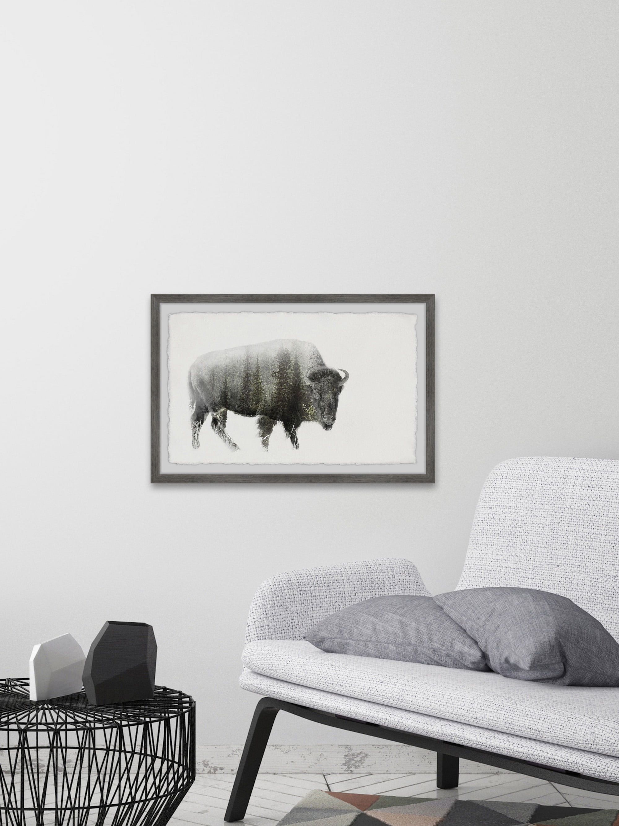 Marmont Hill Angry Bison Framed Wall Art, 20" x 30"