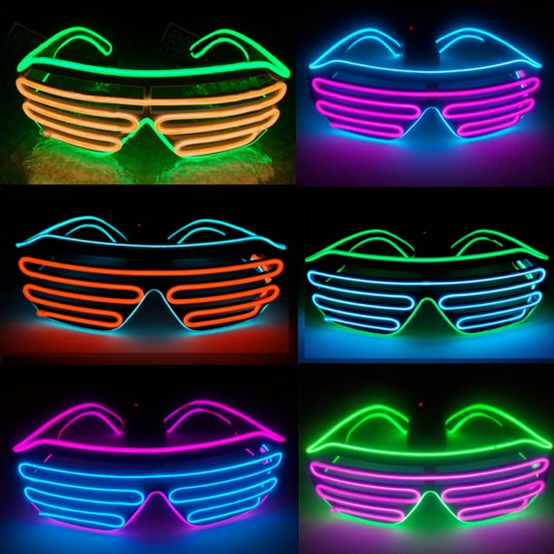 Light Up Party Glasses ,EL Wire Fashion Neon Shutter Electroluminescent