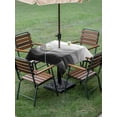 thumbnail image 4 of Outdoor Tablecloth with Umbrella Hole for Patio/Picnic/Party/Camping, Black Grey Ombre Waterproof Table Cloth Square Cover Washable, Summer Beach Ocean Waves Coastal (60"x 60"), 4 of 9
