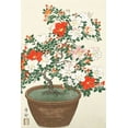 thumbnail image 2 of Koson, Ohara 17x24 White Modern Wood Framed Museum Art Print Titled - Blooming azalea in brown pot, 2 of 4