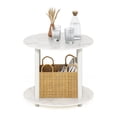 thumbnail image 5 of Furinno Turn-N-Tube Simple Design 2-Tier Round Wooden Coffee Table, Marble White, 5 of 6