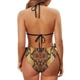 thumbnail image 6 of chaqlin Women's Snakeskin Print Halter Triangle Bikini Set - Sexy Tie Side Two-Piece Swimsuit for Beach Vacation & Pool Party | Quick Dry, Stretchy & Figure Hugging, 6 of 9
