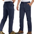 thumbnail image 4 of KEFITEVD Men's Water Resistant Outdoor Hiking Pants Lightweight Quick Dry 6 Pockets Ripstop Stretch Cargo Pants,Navy,40, 4 of 8