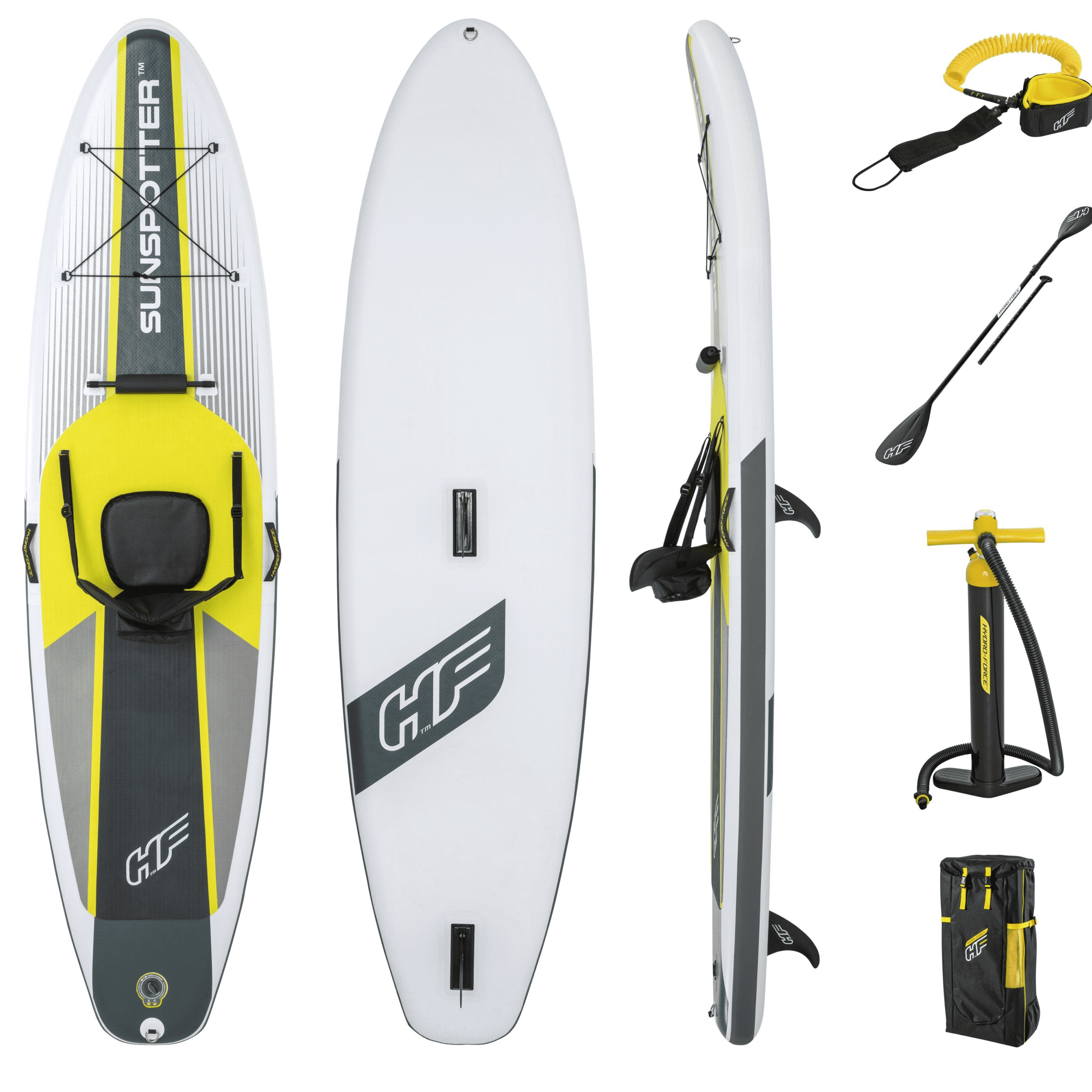 Bestway Hydro-Force Sunspotter SUP 11 Ft. 2 In. Inflatable 2 in 1 Stand Up Paddle Board and Kayak