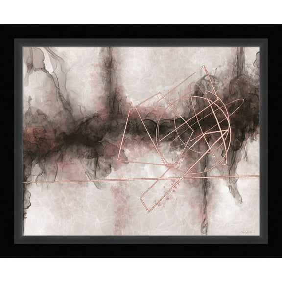 Great Art Now Rose Gold and Gray Abstract by Angela Bawden, Framed Wall Art, 29W x 24H