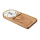 thumbnail image 1 of Bandeja de madera para servir, plato de madera de acacia con posavasos de cerámica, platos para ensalada, tabla B, 1 of 9