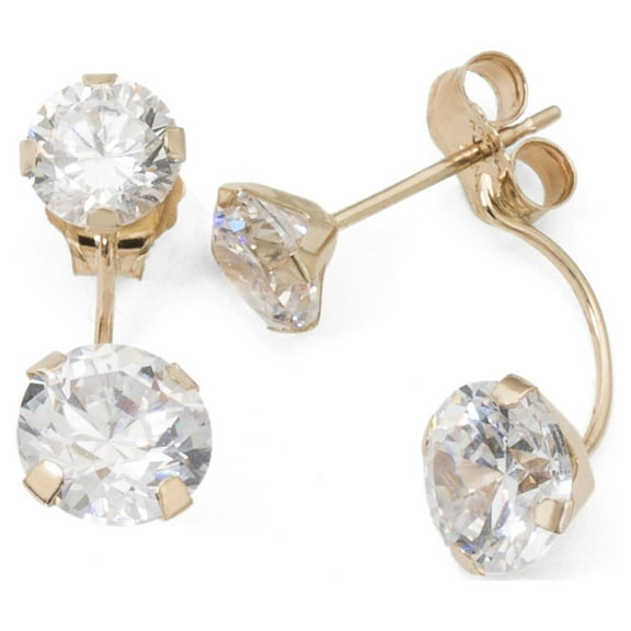 Brilliance Fine Women's 10kt Cubic Zirconia Front/back Illusion Stud