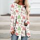 thumbnail image 1 of ICHUANYI Liquidación Camiseta de manga larga con estampado navideño y cuello redondo para mujer ICHUANYI WER202308245243, 1 of 5