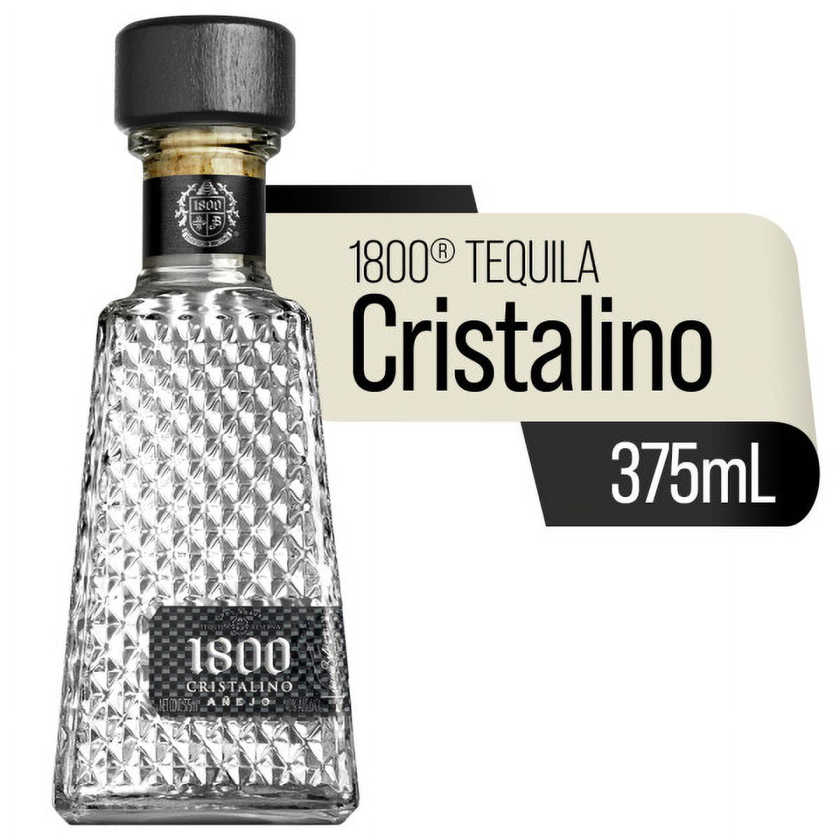 1800 Cristalino Tequila, 40% ABV, 80 Proof, 1 Count, 375 ml Glass