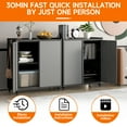 thumbnail image 4 of Metal Garage Storage Cabinet with Locking Doors and Adjustable Shelves,34.3" H Small Rolling Tool Storage Cabinet,Lockable Metal Tool Cabinet on Wheels for Garage, Warehouse, Barbershop-Black Gray, 4 of 8