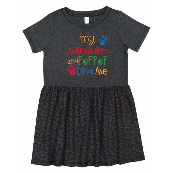 Inktastic Mommom and Poppop Love Me Girls Toddler Dress