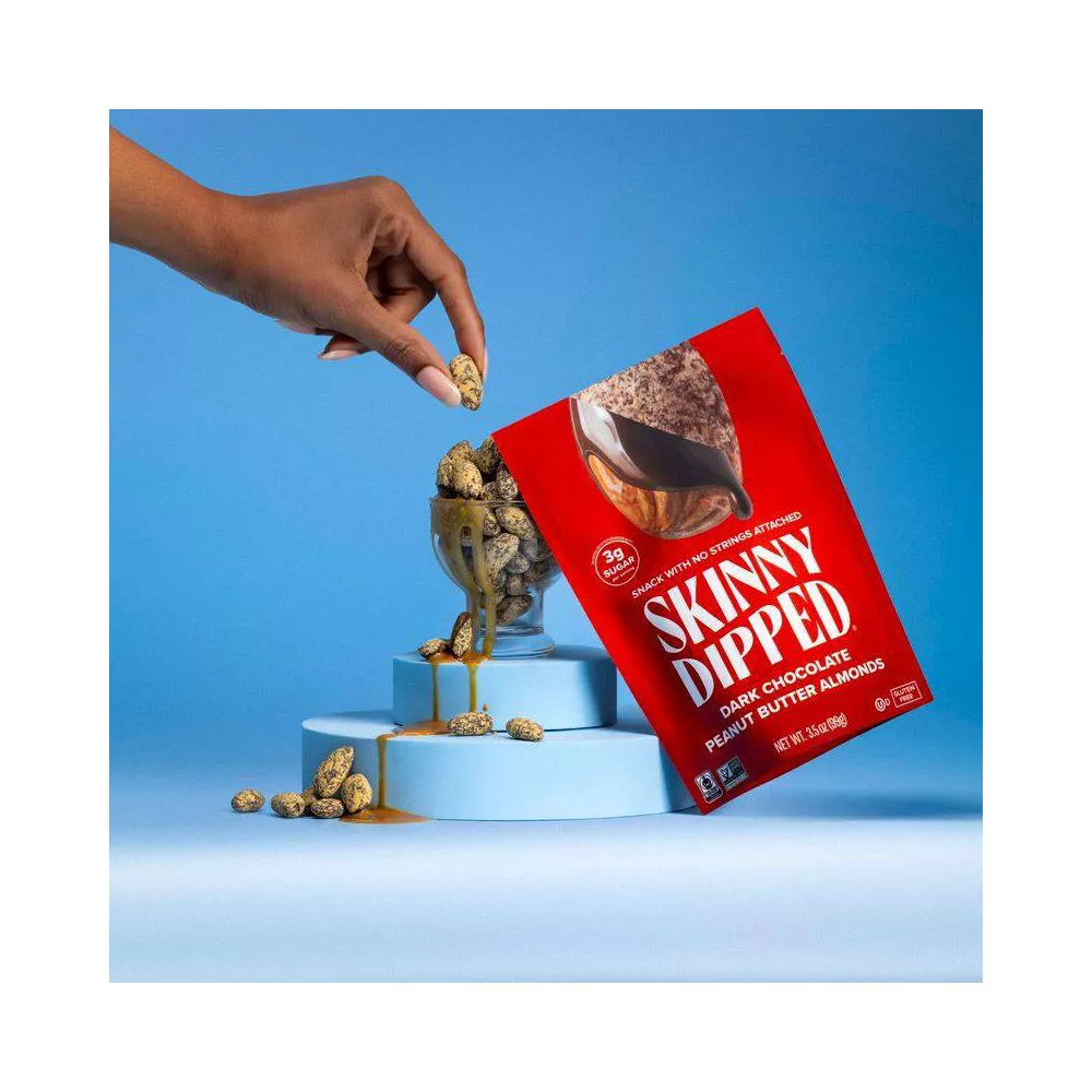 Pack of 10, Skinnydipped Dark Chocolate Peanut Butter Almonds, 3.5 oz