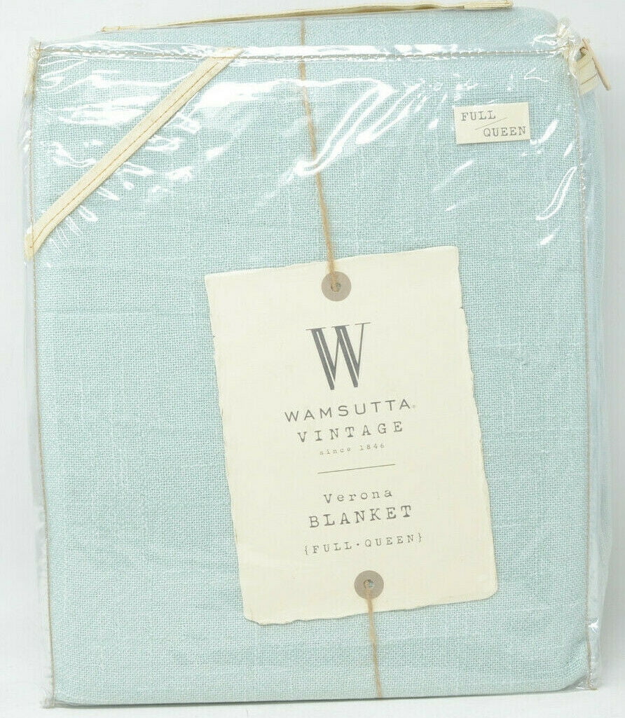 Wamsutta Vintage Verona Full/Queen Blanket in Aqua Bed Blankets Home