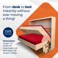 thumbnail image 2 of Hiddenbed Murphy Bed - Murphy Bed with Desk Horizontal & Vertical Pull-Out Stylish Murphy Beds, Ideal Bedroom Space Saving Furniture for Small Places (Maple Finish, Horizontal Queen), 06.03.18, 2 of 6