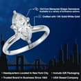 thumbnail image 2 of Gem Stone King 14K White Gold IGI Certified Lab Grown Diamond Solitaire Engagement Ring for Women | 2 Ct Marquise Cut | E-F Color | VS1-VS2 Clarity (Size 7), 2 of 7