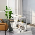 thumbnail image 4 of Tribesigns Height Adjustable C Table with Wheels, Mobile Bedside Sofa Couch Side Table for Laptop, White, 4 of 7