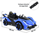 thumbnail image 5 of Montable Eléctrico para Niños Deportivo Lambo Luces Sonido Control Remoto Bluetooth Batería 12v - Azul, 5 of 8