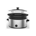 Mainstays 6 Quart Oval Slow Cooker, Stainless Steel Finish, Glass Lid