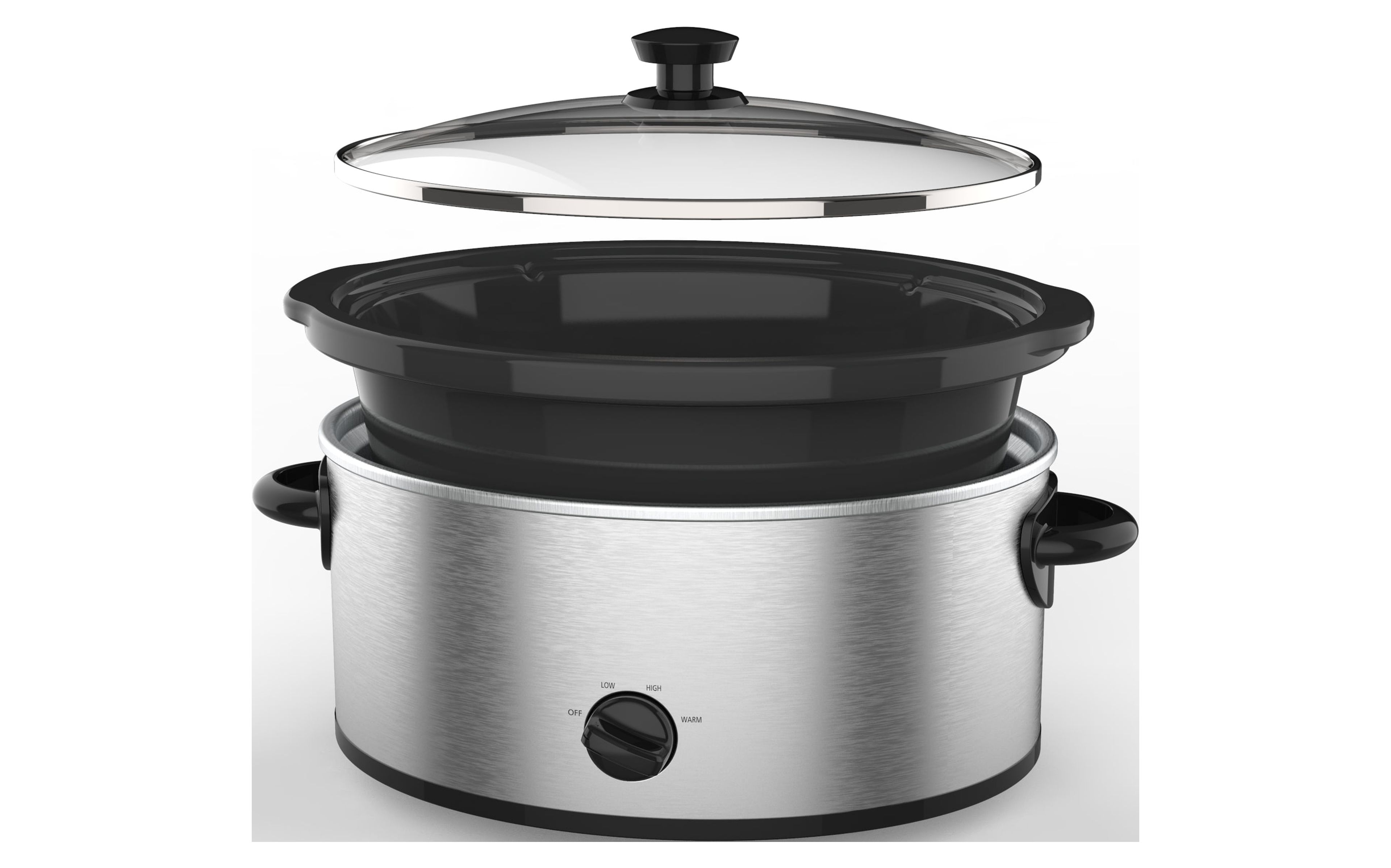Mainstays 6-Quart Stainless Steel Slow Cooker with Glass Lid photo 4