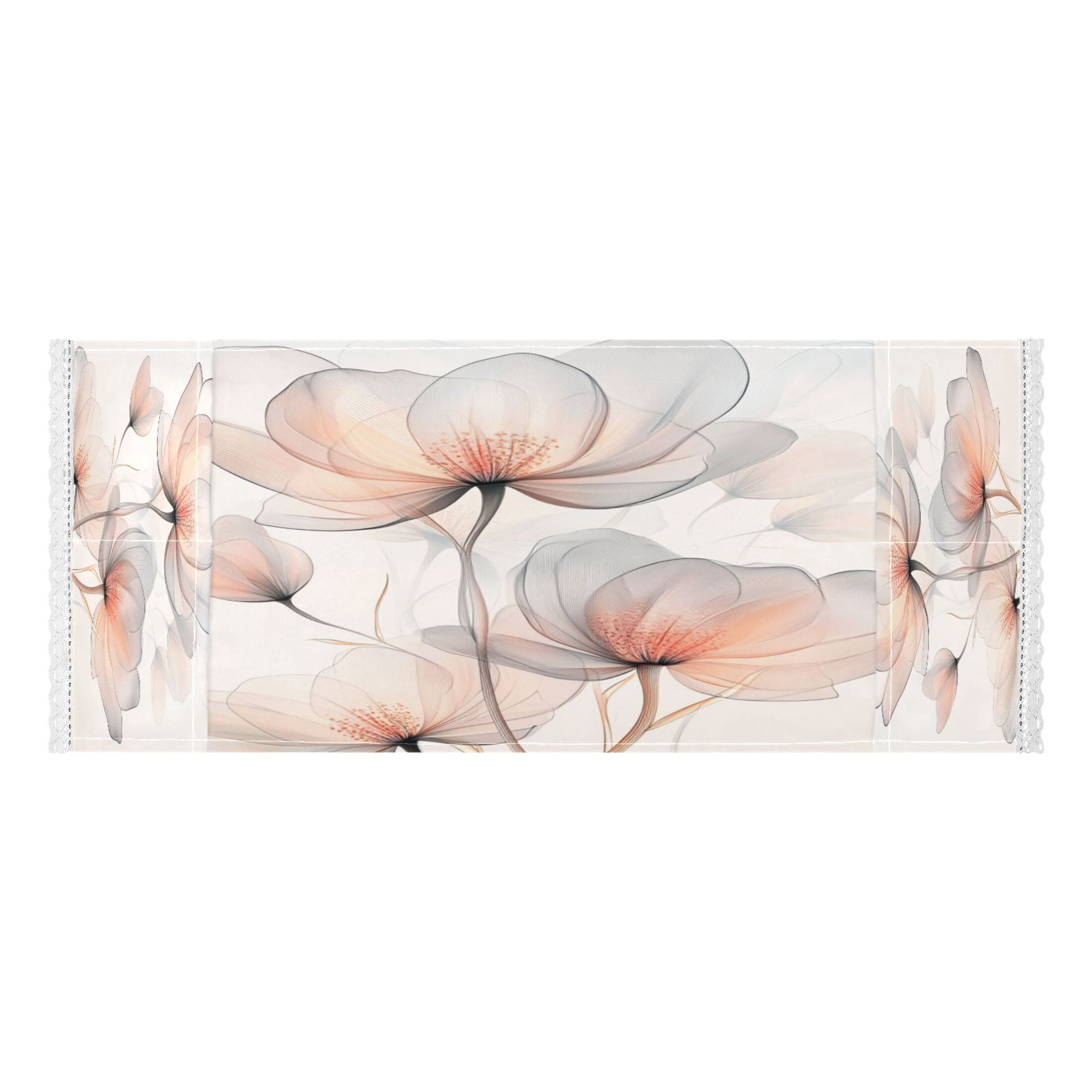 WOBOGO Illustration Of Translucent Flowers Washing Machine Cloth Dryer Refrigerator Top Cover Protective Non-Slip Mat For Kitchen Laundry